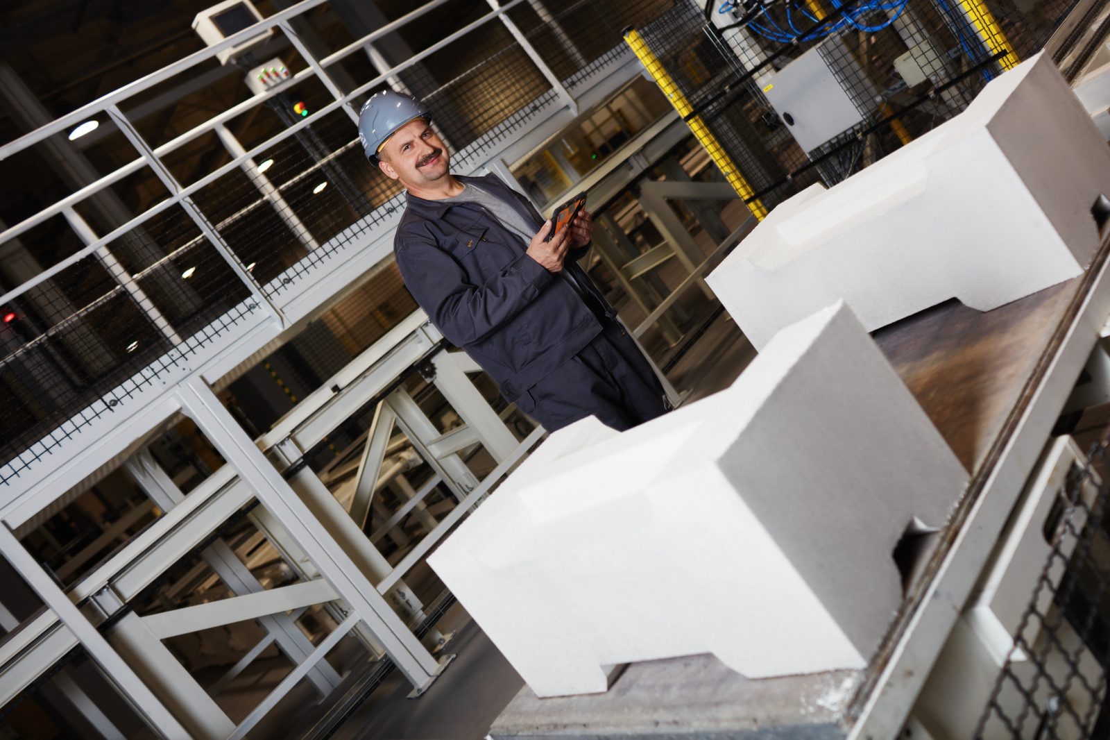 Quality control of a System3E block at the factory in Radomsko